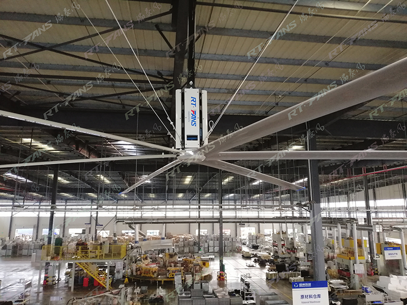 珠海厂房通风降温设备-瑞泰风大吊扇客户安装案例